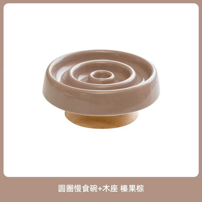 New Ceramic Cat Slow Food Bowl Anti‑choking Feeding Dish Small Dog Food Bowl Non‑slip Pet Supply Accessories For Puppy Kitten