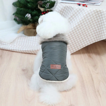 Winter Pet Jacket Clothes Super Warm Small Dogs Clothing With Fur Collar Cotton Pet Outfits French Bulldog Coat Vest Chihuahua