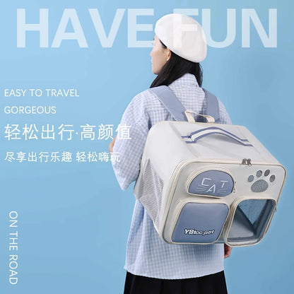 Cat bag out portable breathable lightweight large capacity pet supplies anti-stress space capsule double shoulder cat bag