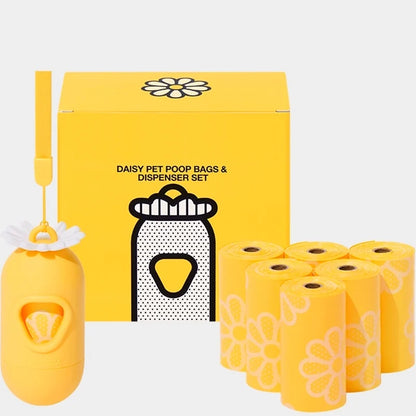 Flower Capsule Dog Poop Bag Dispenser Set Scented Portable Outdoor Walking Pet Waste Bag Holder For Dog Cat Litter Garbage Clean