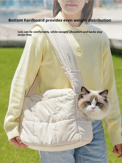 New Pet Portable Travel Bag Fluffy Padded Cloud Slings Shoulder Bag Large Side Hole Space Outdoor Carrier for Small Cat Dog