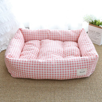 Cat Bed Pet Pad Grid Simple Design for Small Medium Dogs Sleeping Beds Cats Durable Mat Removable Mat Pet Supplies