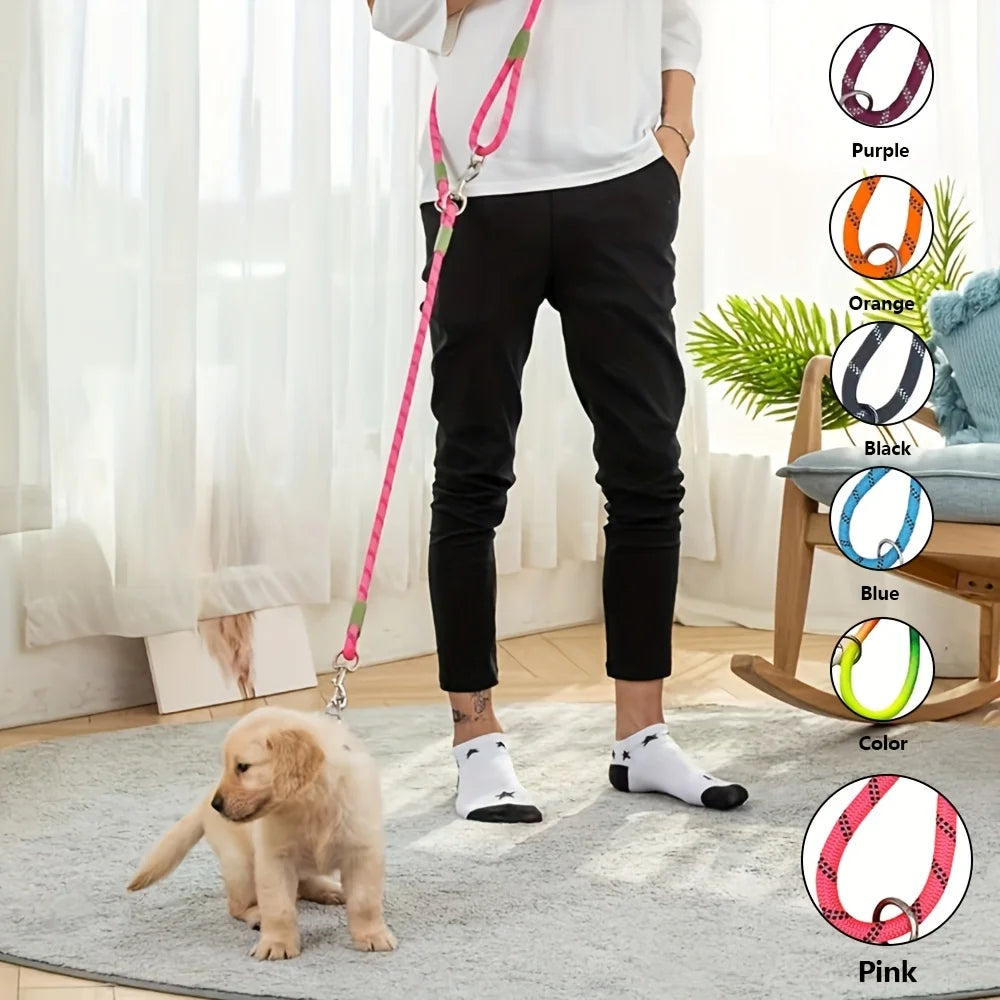 Dual/Double Dog Leash with Elastic Rope, Anti-Burst and Anti-Break, Pet Supplies, Suitable for Running with Your Dog, Features Dual Hook Design and Dual-Purpose Training Leash, Suitable for Small, Medium, and Large Dogs