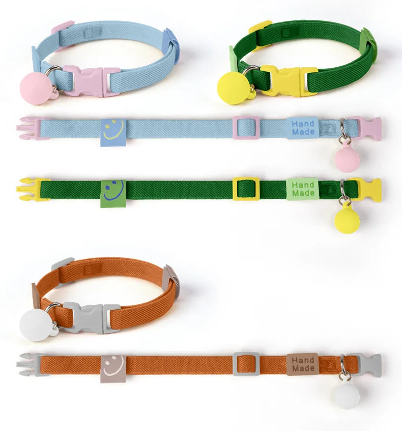 Reflective Cat Collar Adjustable Soft Pet Necklace Summer Fashion Accessory with Breakaway Clasp for Indoor Outdoor Cats