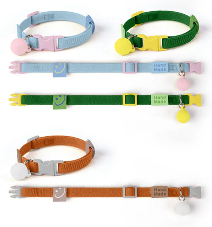 Reflective Cat Collar Adjustable Soft Pet Necklace Summer Fashion Accessory with Breakaway Clasp for Indoor Outdoor Cats
