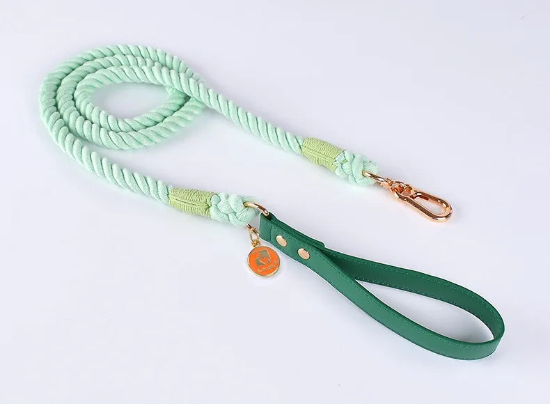 Loudik Woven Cotton Rope Pet Dog Traction Rope Collar Set Dog Rope Medium and Large Dog Pet Supplies Outgoing Puppy Accessories