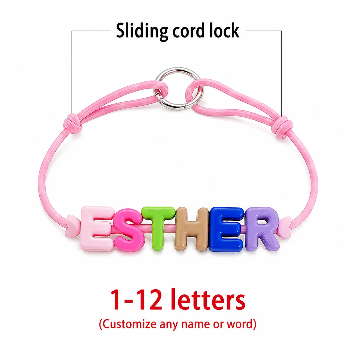 Personalized Pet Name Necklace Adjustable Colorful Letter Bead Collar Custom Puppy Dog Cat ID Jewelry Gift 1-12 Letters