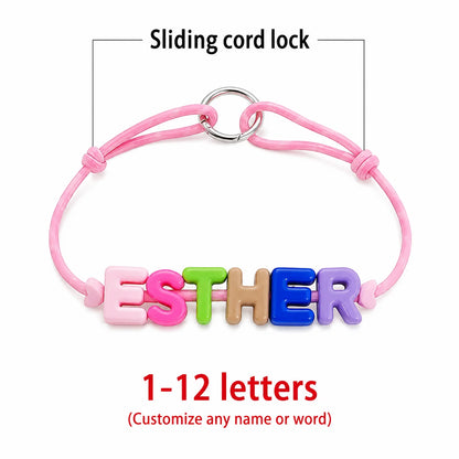 Personalized Pet Name Necklace Adjustable Colorful Letter Bead Collar Custom Puppy Dog Cat ID Jewelry Gift 1-12 Letters