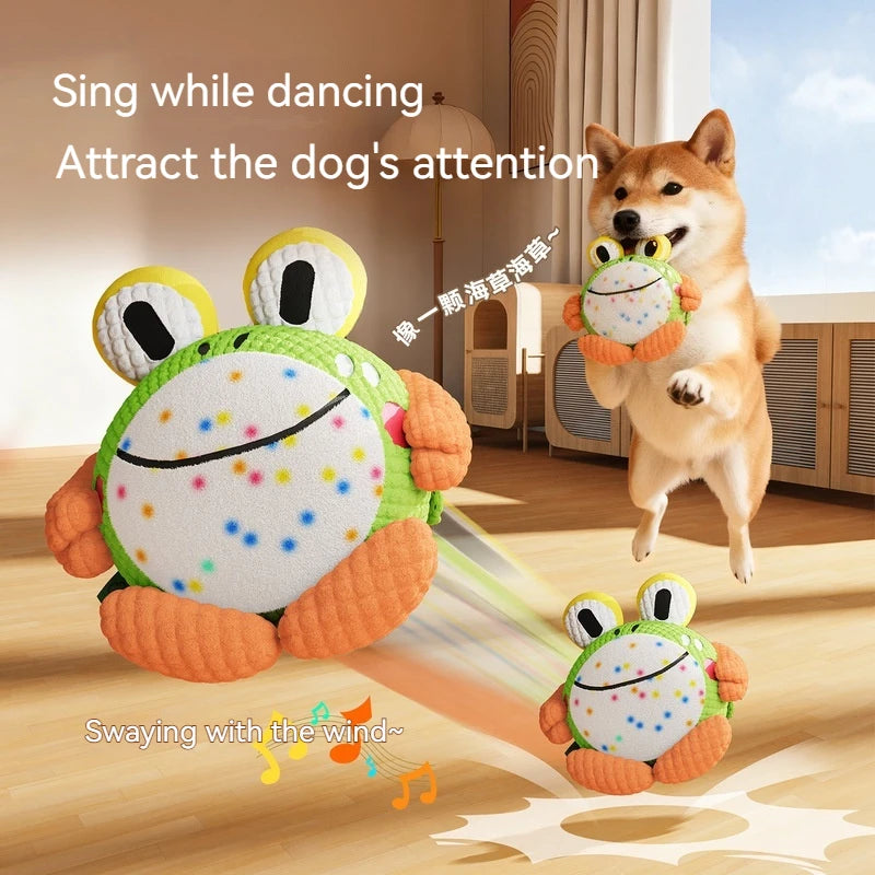 Kawaii Interactive Dog Toy Electric Plush Jumping Ball Squeaky Bite Resistant Self Entertaining Boredom Relief For Cute Dogs