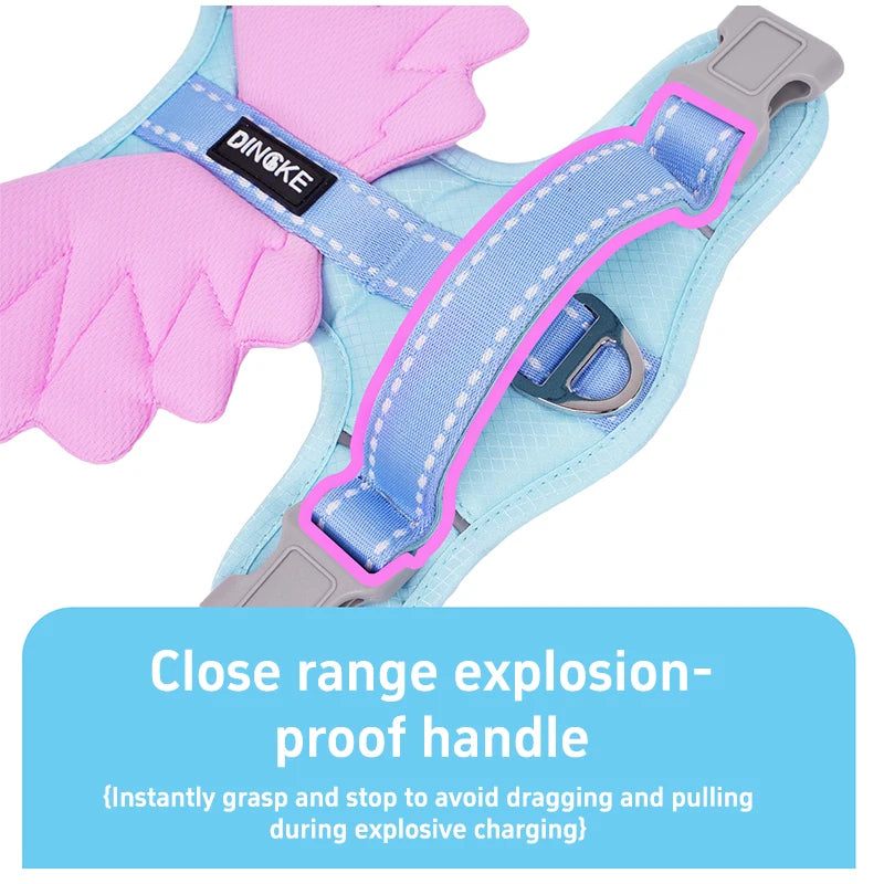 Wing & Wag Angel Wings Dog Harness - A breathable adjustable dog harness finished with playful 3D angel wings.