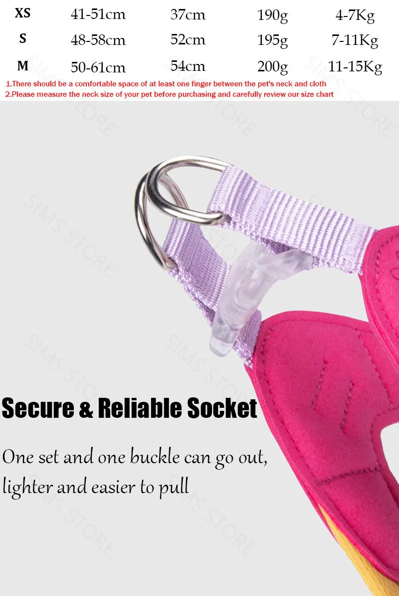 Waggle Galaxy – Colorblock Dog Harness & Leash Set