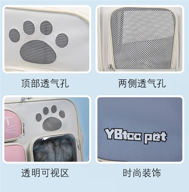 Cat bag out portable breathable lightweight large capacity pet supplies anti-stress space capsule double shoulder cat bag