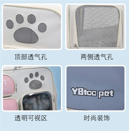 Cat bag out portable breathable lightweight large capacity pet supplies anti-stress space capsule double shoulder cat bag