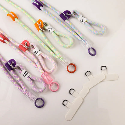 Colorful Braided Phone Crossbody Lanyard Universal Anti-lost Phone Strap with Tether Tab for All Smartphones Retro Fresh Style