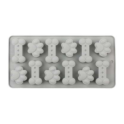 1Pcs Silicone Mold for Dog Biscuits Pink/Blue/Gray Dog Bone Paw Cookie Mold for Dog Treats Ice Cubes Chocolate And Cake Candy