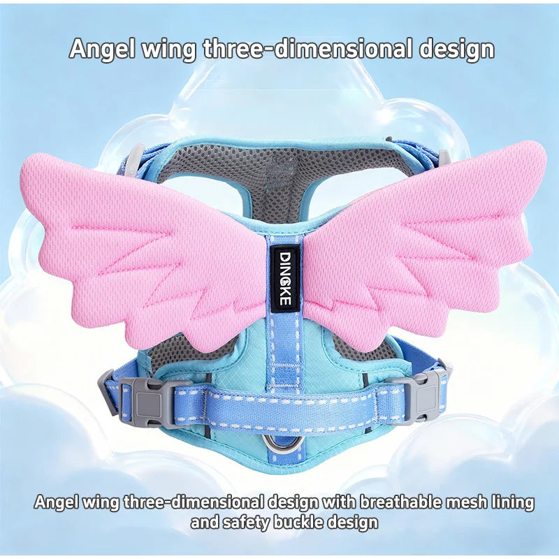 Wing & Wag Angel Wings Dog Harness - A breathable adjustable dog harness finished with playful 3D angel wings.