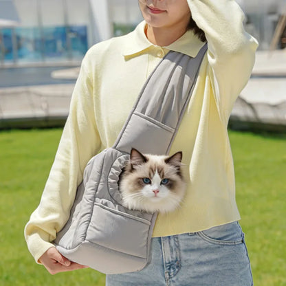 New Pet Portable Travel Bag Fluffy Padded Cloud Slings Shoulder Bag Large Side Hole Space Outdoor Carrier for Small Cat Dog