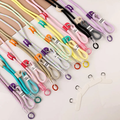 Colorful Braided Phone Crossbody Lanyard Universal Anti-lost Phone Strap with Tether Tab for All Smartphones Retro Fresh Style