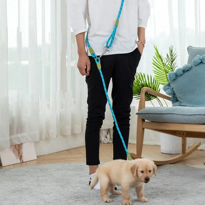 Dual/Double Dog Leash with Elastic Rope, Anti-Burst and Anti-Break, Pet Supplies, Suitable for Running with Your Dog, Features Dual Hook Design and Dual-Purpose Training Leash, Suitable for Small, Medium, and Large Dogs