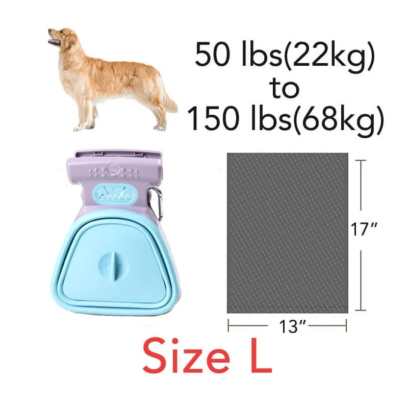 Dog Pet Travel Foldable Pooper Scooper With 1 Roll Decomposable Bags Poop Scoop Clean Pick Up Excreta Cleaner