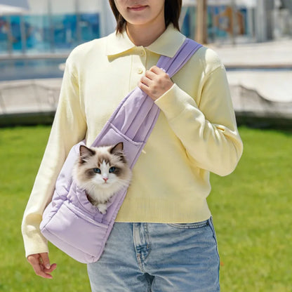 New Pet Portable Travel Bag Fluffy Padded Cloud Slings Shoulder Bag Large Side Hole Space Outdoor Carrier for Small Cat Dog
