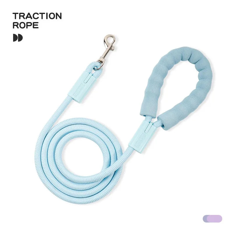 1.5m New Dopamine  Rope Non Slip Foam Handle Pet Training Rope Nylon Anti-Lost Dog Traction Rope Outdoor Pet Supplies Dog Leash