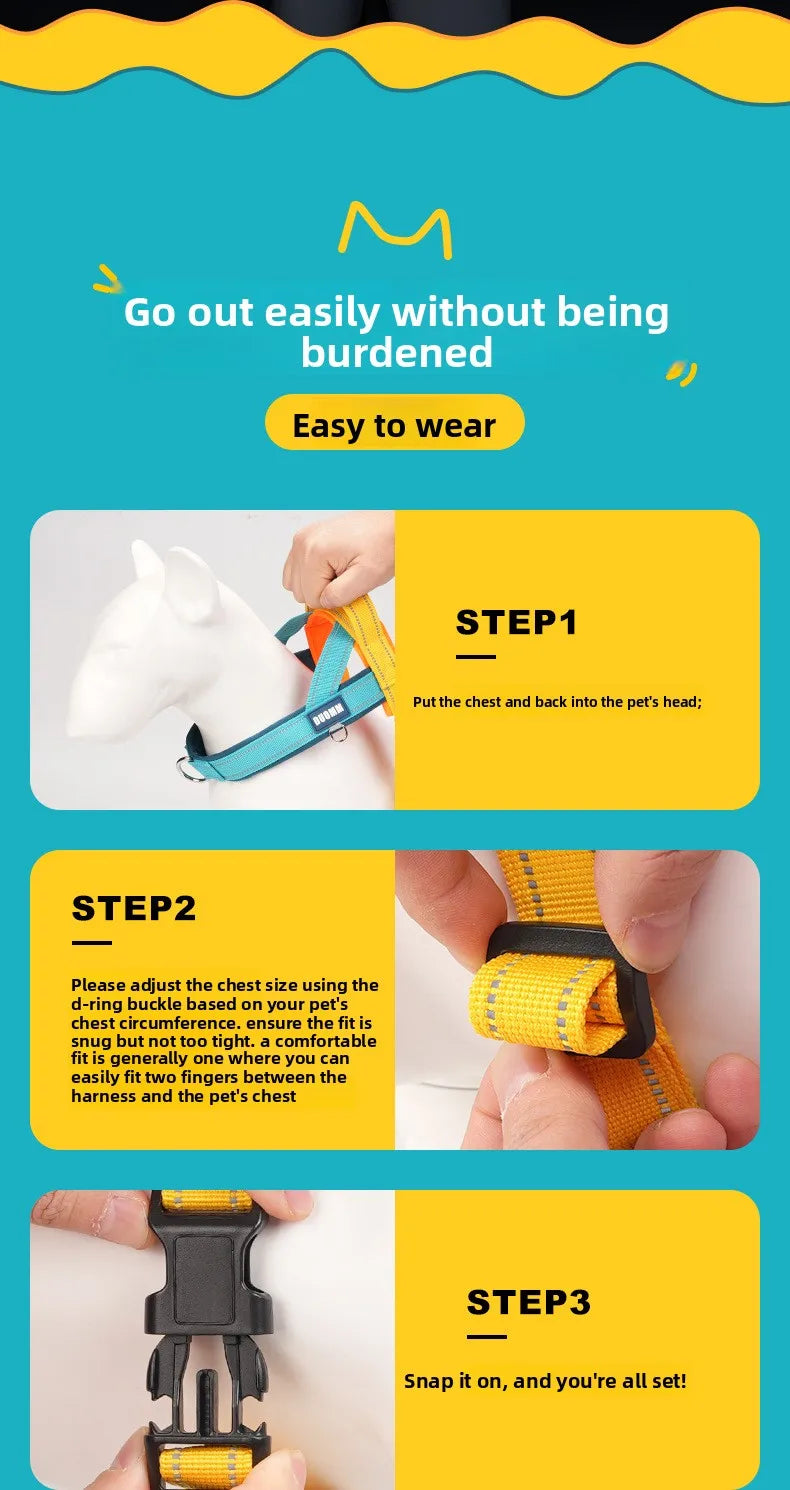 Explosion-Proof Pet Saddle Harness Dog Leash for Shiba Inu Bichon Frize Puppy Outdoor Pet Supplies Dog Collar Cat Collar