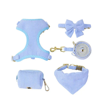 Dog Leash Chest Harness Collar Corduroy Pet Set New Small Pet Dog Harness Set  dog accessories for small dogs
