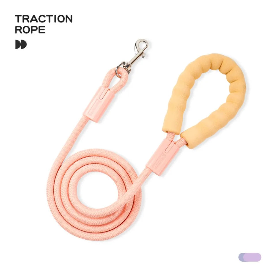 1.5m New Dopamine  Rope Non Slip Foam Handle Pet Training Rope Nylon Anti-Lost Dog Traction Rope Outdoor Pet Supplies Dog Leash