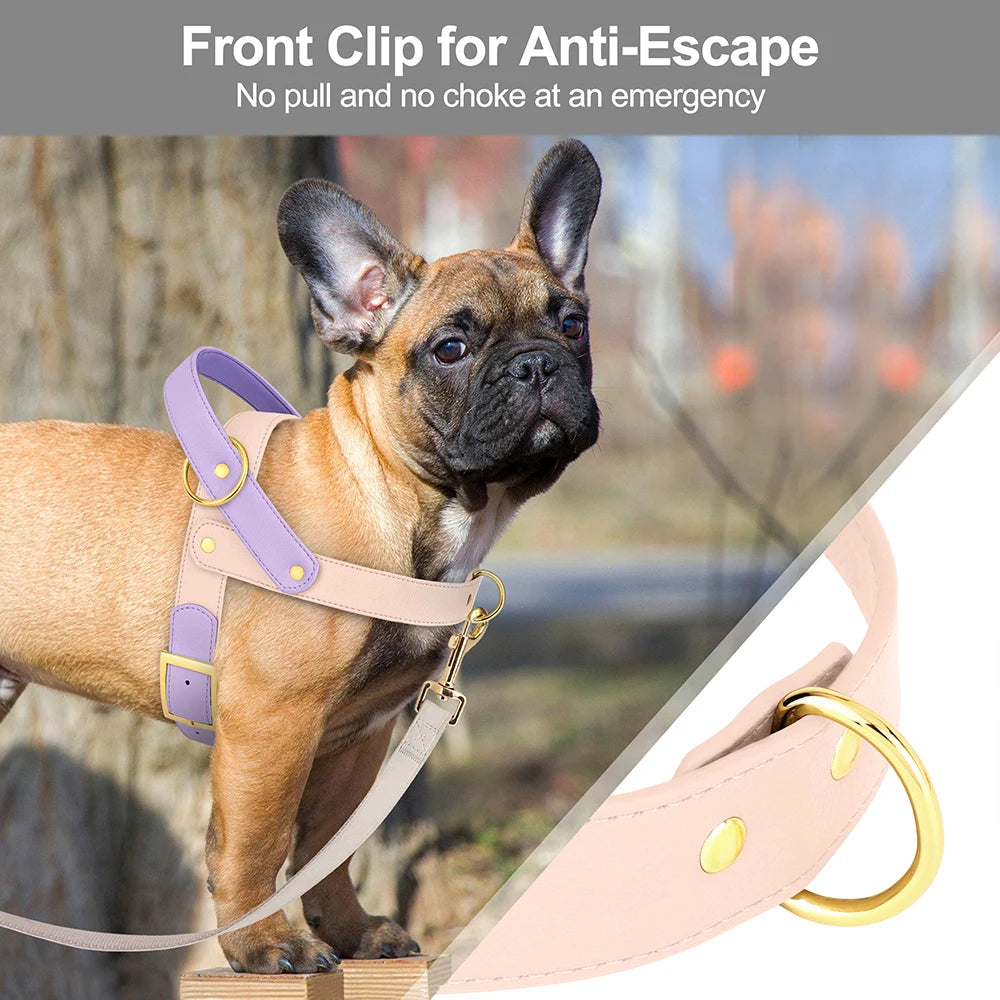 Leather Dog Harness No Pull Dogs Harnesses Vest Soft Pet Walking Training Vests Strong For Small Medium Large Dogs Pug Pitbull