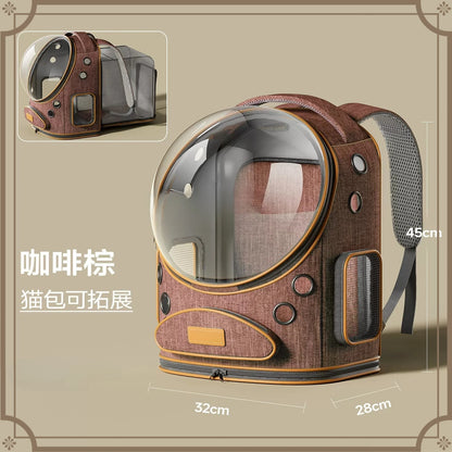 Pet trolley case cat bag going out portable dog going out box large capacity double shoulder pet space capsule cat backpack