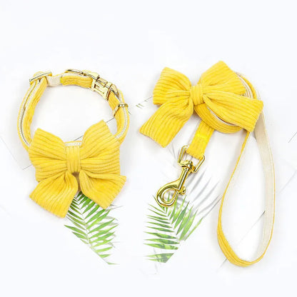 Dog Leash Chest Harness Collar Corduroy Pet Set New Small Pet Dog Harness Set  dog accessories for small dogs