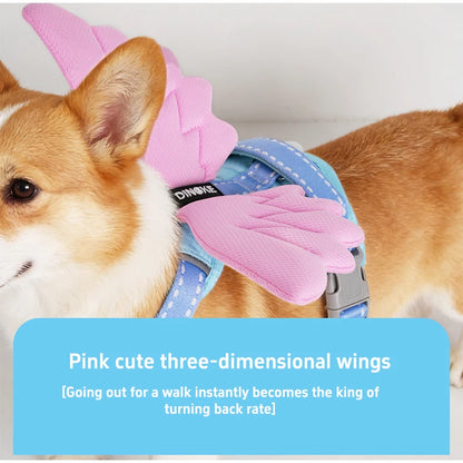 Wing & Wag Angel Wings Dog Harness - A breathable adjustable dog harness finished with playful 3D angel wings.