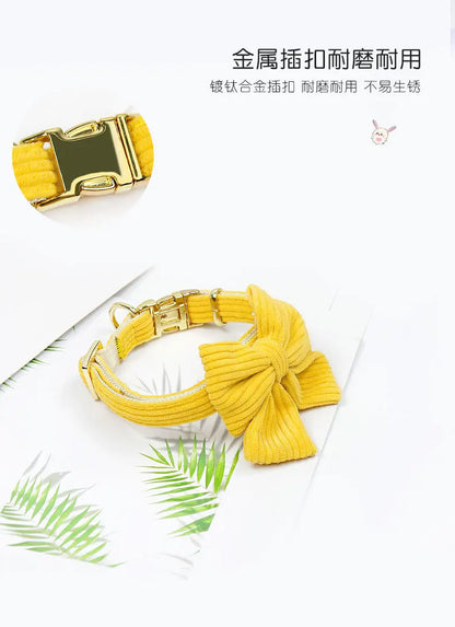 Dog Leash Chest Harness Collar Corduroy Pet Set New Small Pet Dog Harness Set  dog accessories for small dogs