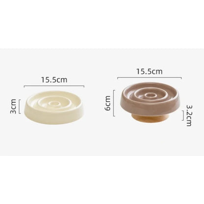 New Ceramic Cat Slow Food Bowl Anti‑choking Feeding Dish Small Dog Food Bowl Non‑slip Pet Supply Accessories For Puppy Kitten