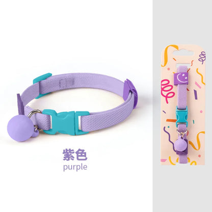 Reflective Cat Collar Adjustable Soft Pet Necklace Summer Fashion Accessory with Breakaway Clasp for Indoor Outdoor Cats