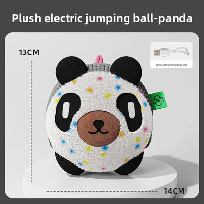 Kawaii Interactive Dog Toy Electric Plush Jumping Ball Squeaky Bite Resistant Self Entertaining Boredom Relief For Cute Dogs