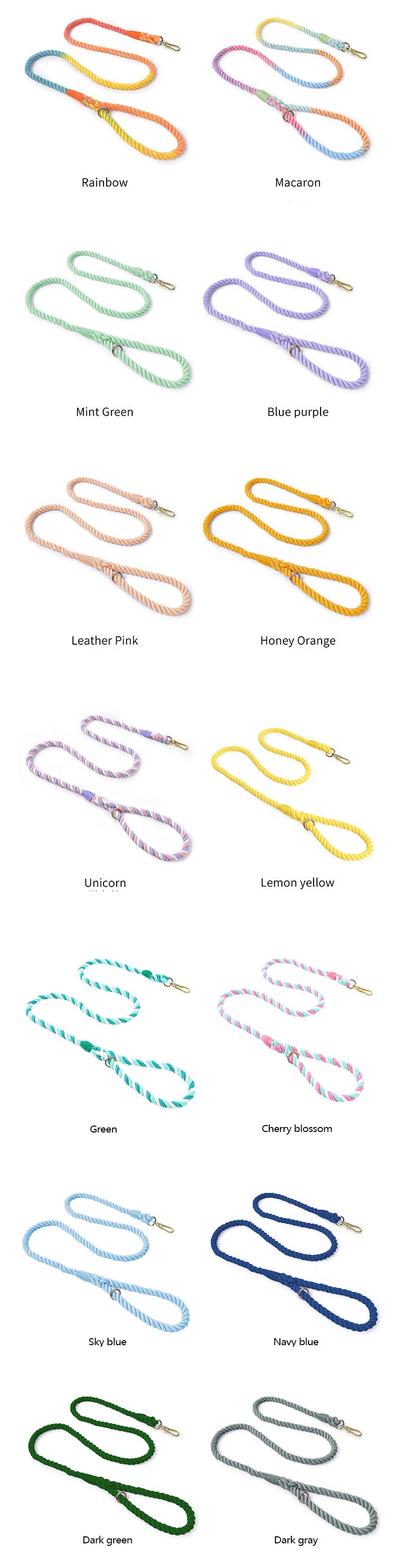 Hand-woven Cotton Rainbow Dog Leash, Medium and Large Dog Walking Leash Is Wear-resistant ,  for Outdoor Walking or Dog Training