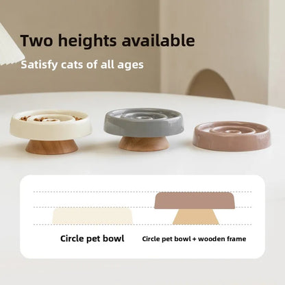 New Ceramic Cat Slow Food Bowl Anti‑choking Feeding Dish Small Dog Food Bowl Non‑slip Pet Supply Accessories For Puppy Kitten