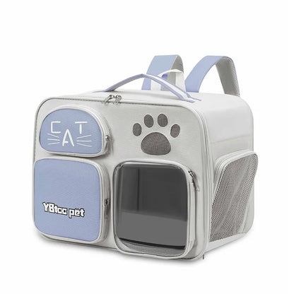 Cat bag, double shoulder, universal in all seasons, anti-stress portable breathable pet bag, portable when going out in summer