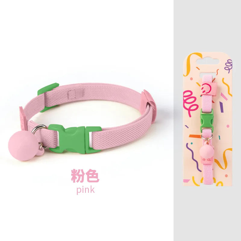 Reflective Cat Collar Adjustable Soft Pet Necklace Summer Fashion Accessory with Breakaway Clasp for Indoor Outdoor Cats