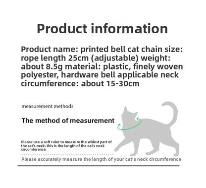 Cat Collar, Kitten Woven Necklace, Neck Collar with Bell, Anti-Choking, Adjustable, Comfortable, Safety Buckle, Pet Accessory