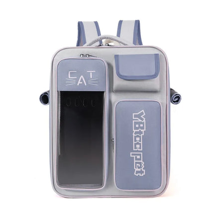 Cat bag, double shoulder, universal in all seasons, anti-stress portable breathable pet bag, portable when going out in summer