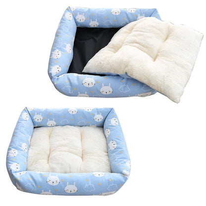 Cat Bed Pet Pad Grid Simple Design for Small Medium Dogs Sleeping Beds Cats Durable Mat Removable Mat Pet Supplies