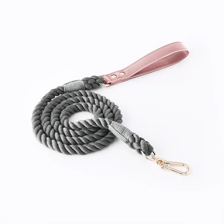 Wholesale Handmade Woven Colorful Pet Dog Leash Set Leather Dog Collar Supplies Cross-Border