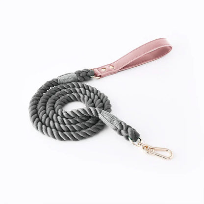 Wholesale Handmade Woven Colorful Pet Dog Leash Set Leather Dog Collar Supplies Cross-Border