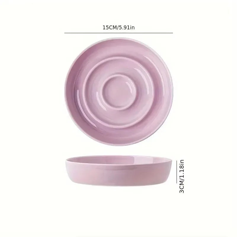 New Ceramic Cat Slow Food Bowl Anti‑choking Feeding Dish Small Dog Food Bowl Non‑slip Pet Supply Accessories For Puppy Kitten
