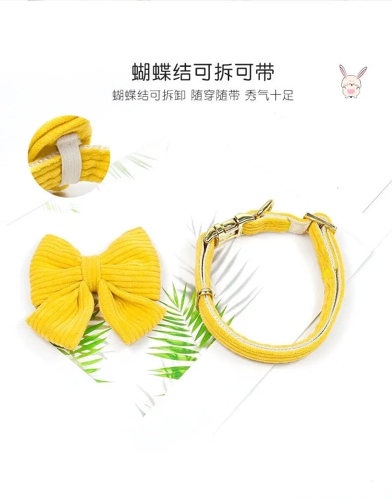Dog Leash Chest Harness Collar Corduroy Pet Set New Small Pet Dog Harness Set  dog accessories for small dogs