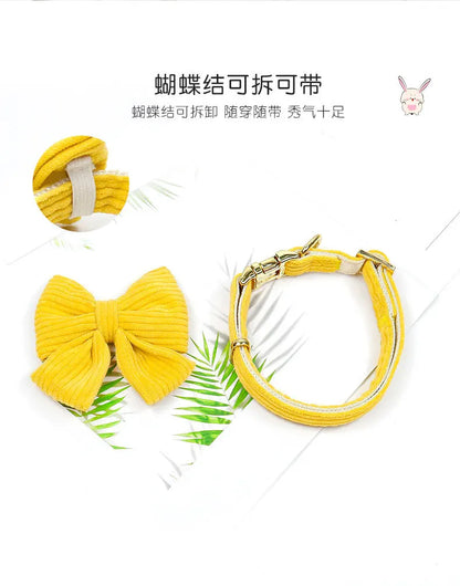 Dog Leash Chest Harness Collar Corduroy Pet Set New Small Pet Dog Harness Set  dog accessories for small dogs