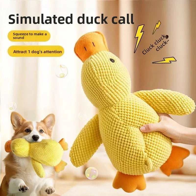 Calming Duck Toy for Dog,Soothing Plush Pet Toys with Sound Quack, Pet Interactive Companion, Chew-Resistant Chew Dogs Cat Toy